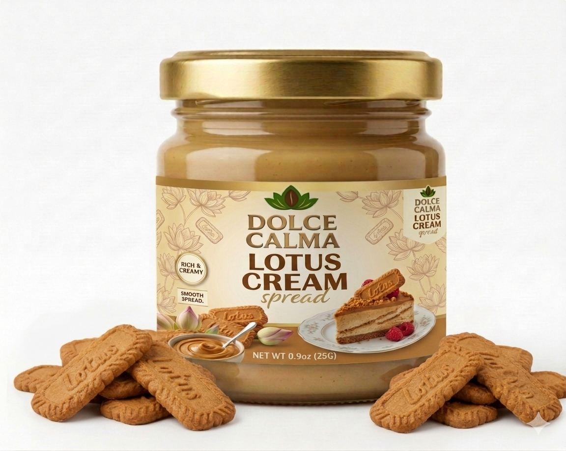 Dolce Calma Lotus-Style Cookie Cream Sample 25g – Trial Size Dessert Filling for Cakes, Waffles, Crepes, Pastries & Dubai Chocolate