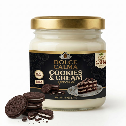 Dolce Calma Cookies & Cream Sample 25g – Trial Size Dessert Filling for Cakes, Waffles, Crepes, Pastries & Milkshakes