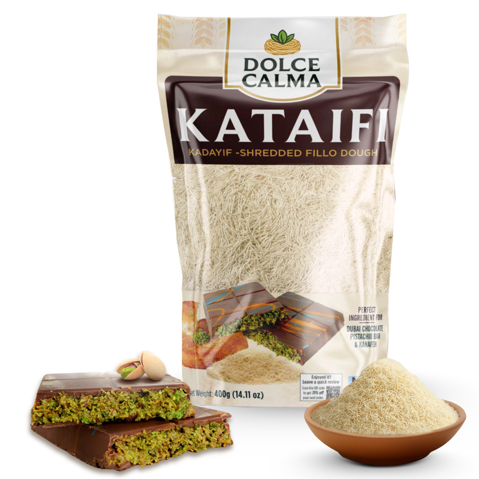 Dolce Calma dried kataifi dough package