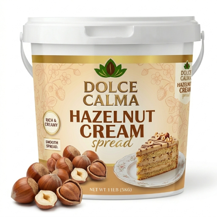 Dolce Calma Hazelnut Cream 11lb – Bulk Nut Cream Dessert Filling for Cakes, Waffles, Crepes, Pastries & Chocolate Bars