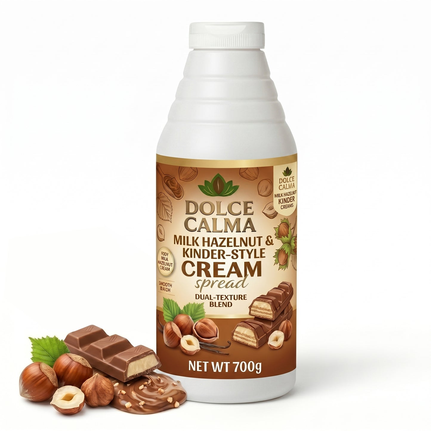 Dolce Calma Milk Chocolate Sauce 700g – Creamy Dessert Topping for Waffles, Crepes, Cakes, Ice Cream, Pastries, Milkshakes & Coffee Drinks