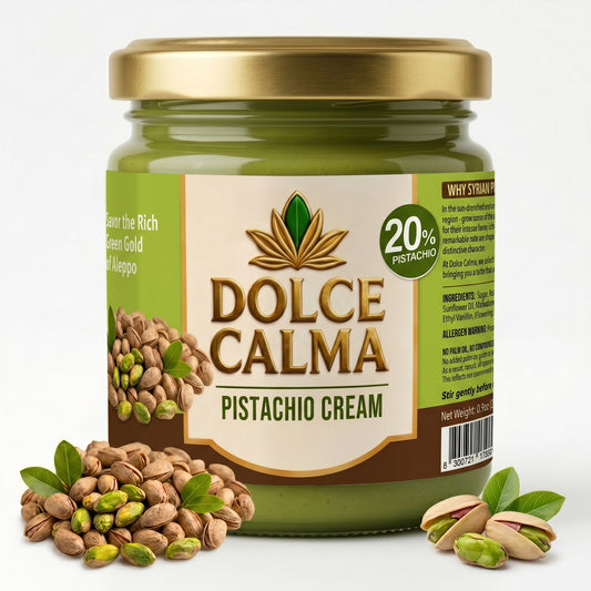 Dolce Calma Pistachio Cream 20% Sample 25g – Trial Size Pistachio Dessert Filling for Dubai Chocolate, Cakes, Waffles & Pastries