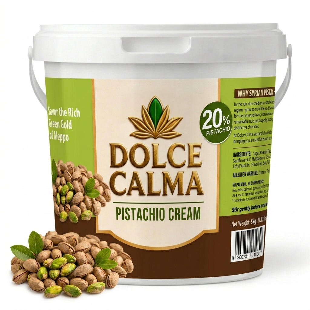 Dolce Calma Pistachio Cream 20% 11lb – Bulk Pistachio Dessert Filling for Dubai Chocolate, Cakes, Waffles & Pastries