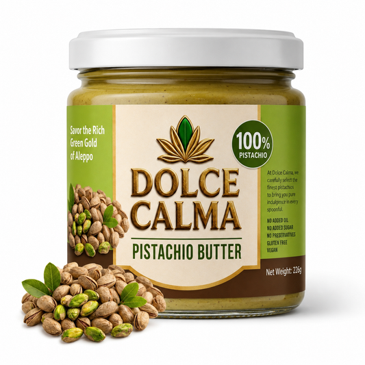 Dolce Calma Organic Pistachio Butter 100% 226g – One Ingredient Pistachio Spread for Toast, Smoothies, Baking, Desserts & Dubai Chocolate