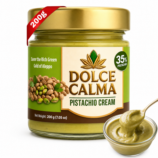Dolce Calma Pistachio Cream Spread 200g (7oz) – Smooth & Rich, Glass Jar, for Dubai Chocolate, Stuffed Cookies, Desserts, Cakes & Waffles, No Palm Oil