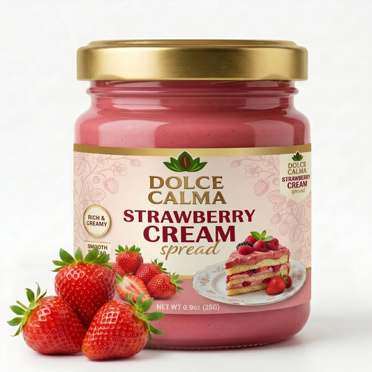 Dolce Calma Strawberry Cream Sample 25g – Trial Size Dessert Filling for Cakes, Pastries, Waffles, Crepes & Chocolate Bars